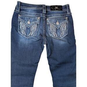 Miss Me Angel Wing Low Rise Rhinestone Flap Skinny Jeans SZ 27 (28x29) Y2K